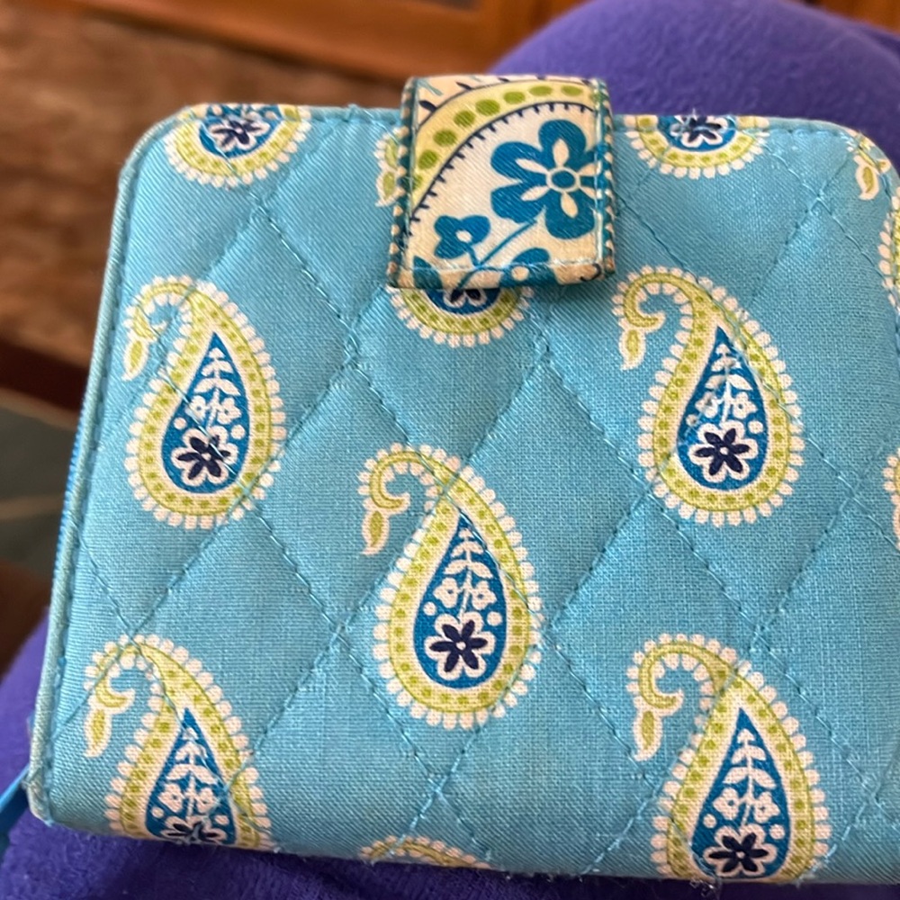 Vera Bradley paisley blue wallet.